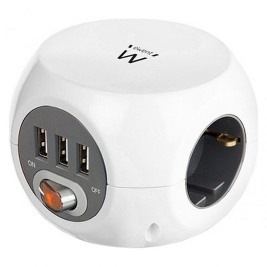 Cube multiplugs Ewent EW3939 USB 5V 2A (1,5 m)