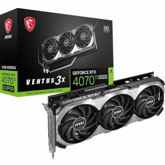 Graphics card MSI SUPER 16G VENTUS 3X OC GeForce RTX 4070 Ti GEFORCE RTX 4070 TI SUPER 16 GB GDDR6 GDDR6X NVIDIA GEFORCE RTX 407