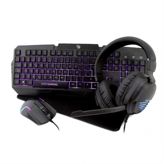 Keyboard and Mouse CoolBox DEEPGAMING XWING2 Black Multicolour Spanish Qwerty