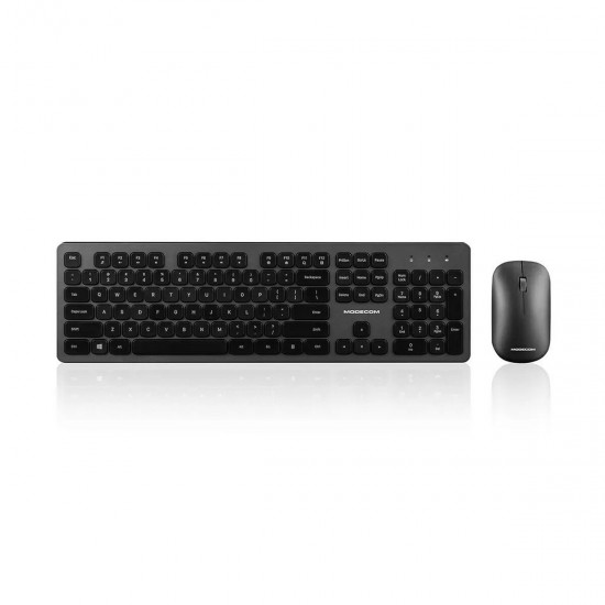 Keyboard and Mouse Modecom MK-MC-5200C-100                 Black Grey Monochrome English QWERTY