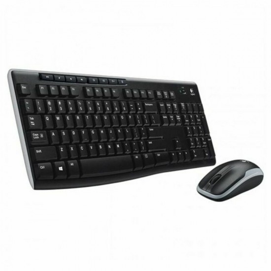 Keyboard and Wireless Mouse Logitech 920-004513 Black Spanish Qwerty QWERTY Keyboard and Wireless Mouse Logitech 920-004513 Black Spanish Qwerty QWERTY