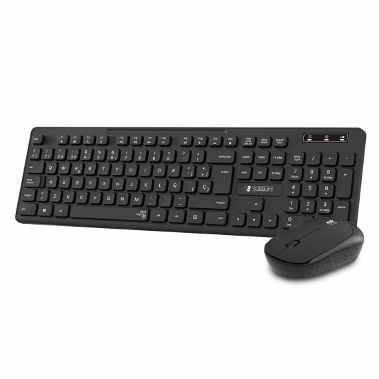 Keyboard and Wireless Mouse Subblim SUBKBC-CSSW10 Black Spanish Qwerty QWERTY