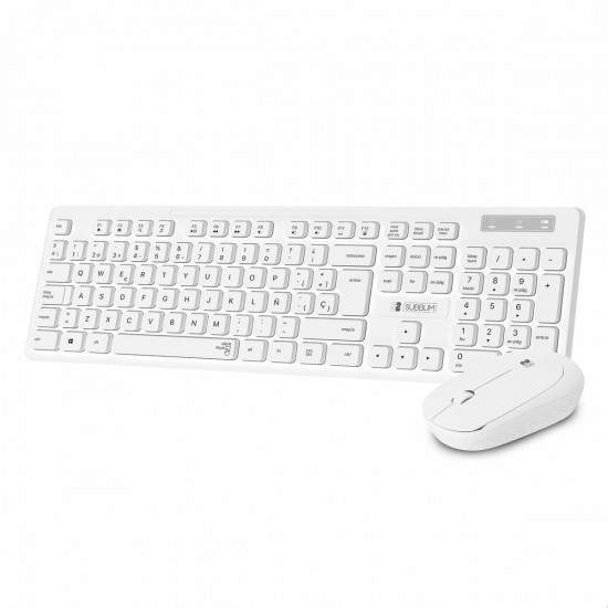 Keyboard and Wireless Mouse Subblim SUBKBC-CSSW11 White Spanish Qwerty