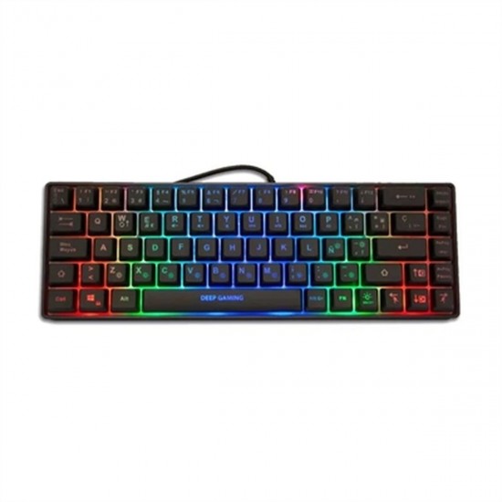 Keyboard CoolBox DG-TEC65-RGB Black Spanish Qwerty