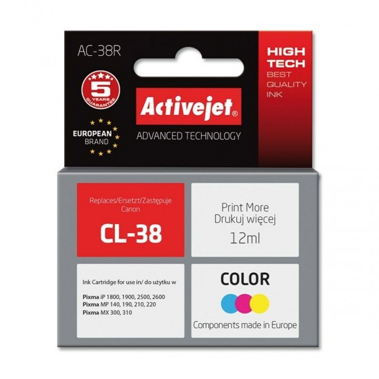 Original Ink Cartridge Activejet AC-38R Cyan/Magenta/Yellow