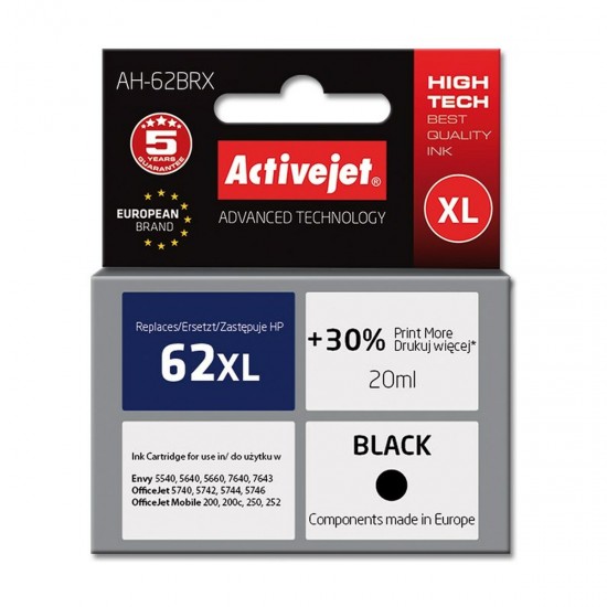 Original Ink Cartridge Activejet AH-62BRX Black