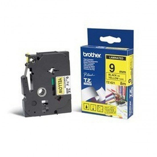 Original Ink Cartridge Brother TZE621 Yellow Black/Yellow 9 mm