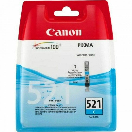 Original Ink Cartridge Canon CLI-521 Blue Cyan