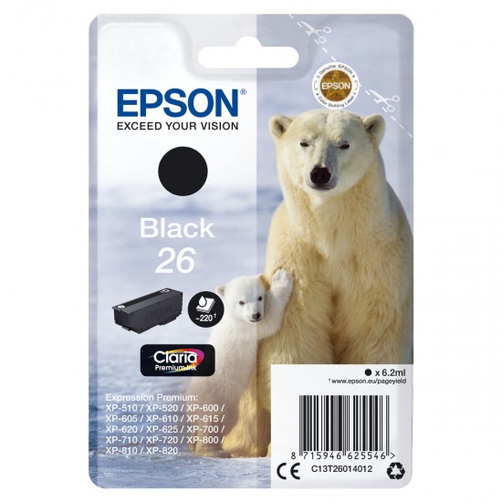 Original Ink Cartridge Epson C13T26014022 Black Original Ink Cartridge Epson C13T26014022 Black