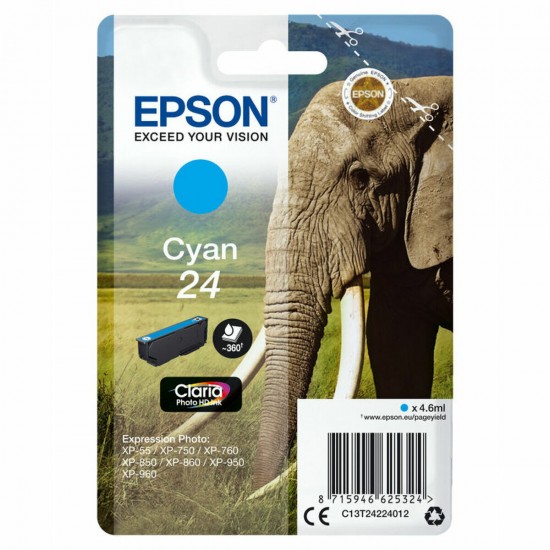 Original Ink Cartridge Epson Cartucho 24 cian Cyan 4,6 ml