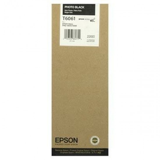 Original Ink Cartridge Epson Cartucho T606100 negro foto Black