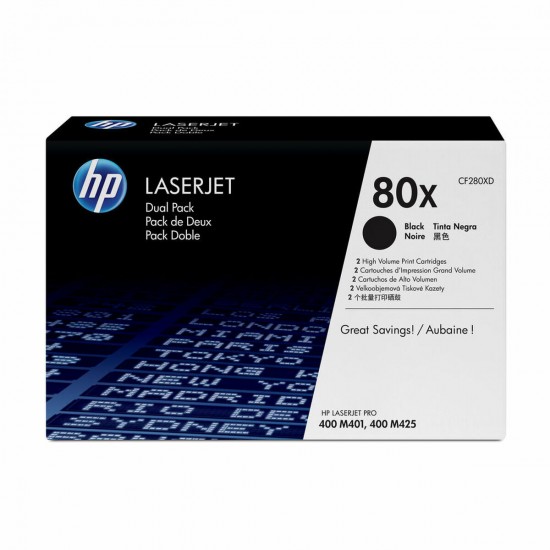 Original Ink Cartridge HP 80X Black (2 Units)