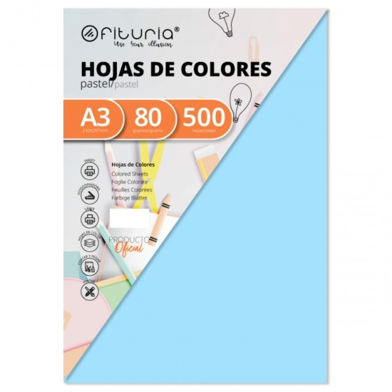 Printer Paper Fabrisa Blue A3 500 Sheets