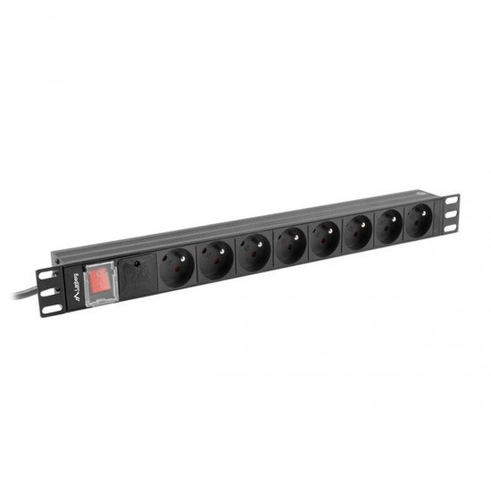 Schuko 19" 6 Way Multi-socket Adapter Lanberg PDU-06E-0200-BK (2 m)