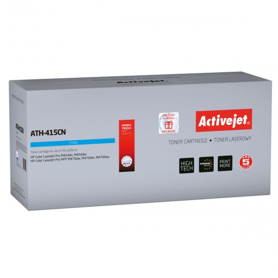 Toner Activejet ATH-415CN CHIP 2100 Pages Cyan Toner Activejet ATH-415CN CHIP 2100 Pages Cyan