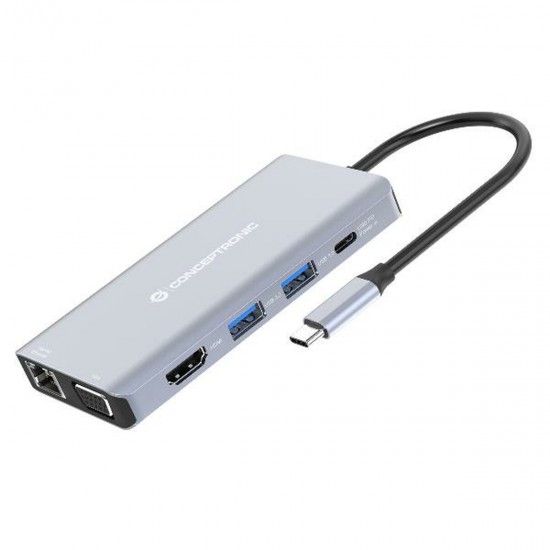 USB Hub Conceptronic 110519307101 Grey Multicolour 100 W