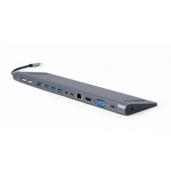 USB Hub GEMBIRD A-CM-COMBO9-01 Grey