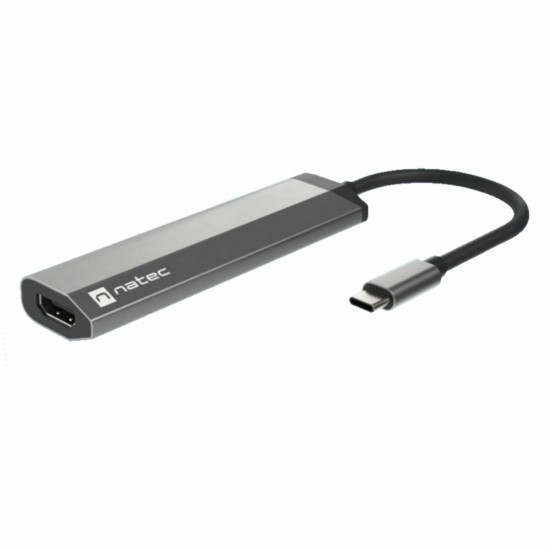 USB Hub Natec Fowler Slim Black Chrome (1 Unit)