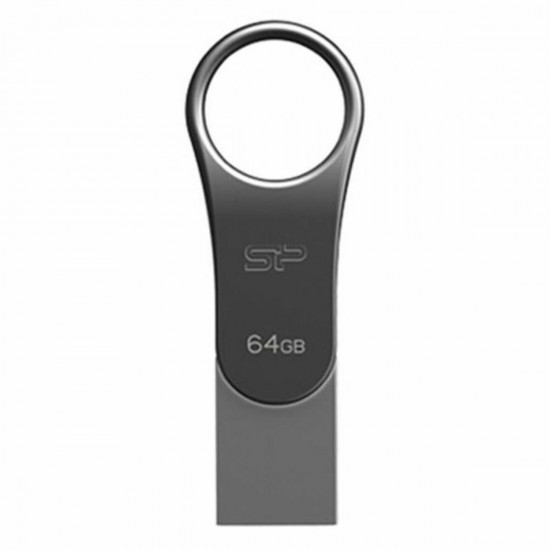 USB stick Silicon Power SP064GBUC3C80V1S 64 GB Titanium black Silver 64 GB